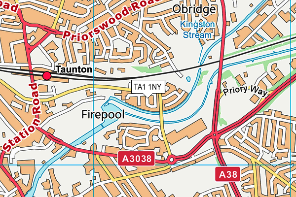 TA1 1NY map - OS VectorMap District (Ordnance Survey) TA1 1NY map - OS VectorMap District (Ordnance Survey)