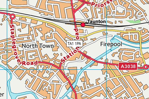 TA1 1PA map - OS VectorMap District (Ordnance Survey)