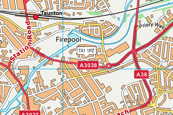 TA1 1PZ map - OS VectorMap District (Ordnance Survey) TA1 1PZ map - OS VectorMap District (Ordnance Survey)