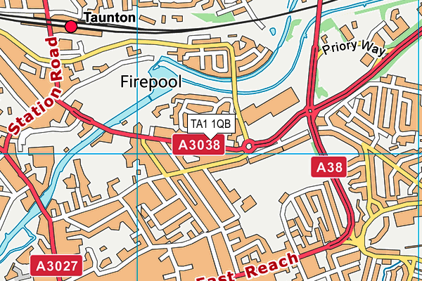 TA1 1QB map - OS VectorMap District (Ordnance Survey) TA1 1QB map - OS VectorMap District (Ordnance Survey)