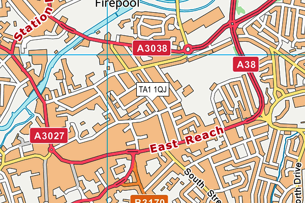 TA1 1QJ map - OS VectorMap District (Ordnance Survey) TA1 1QJ map - OS VectorMap District (Ordnance Survey)
