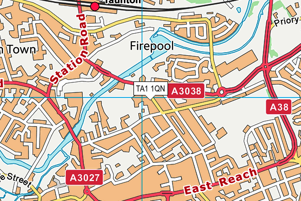 TA1 1QN map - OS VectorMap District (Ordnance Survey) TA1 1QN map - OS VectorMap District (Ordnance Survey)