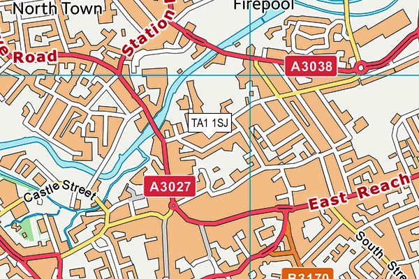 TA1 1SJ map - OS VectorMap District (Ordnance Survey) TA1 1SJ map - OS VectorMap District (Ordnance Survey)