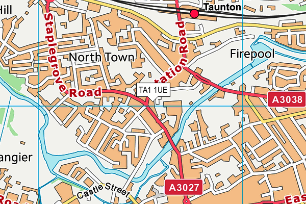 TA1 1UE map - OS VectorMap District (Ordnance Survey) TA1 1UE map - OS VectorMap District (Ordnance Survey)