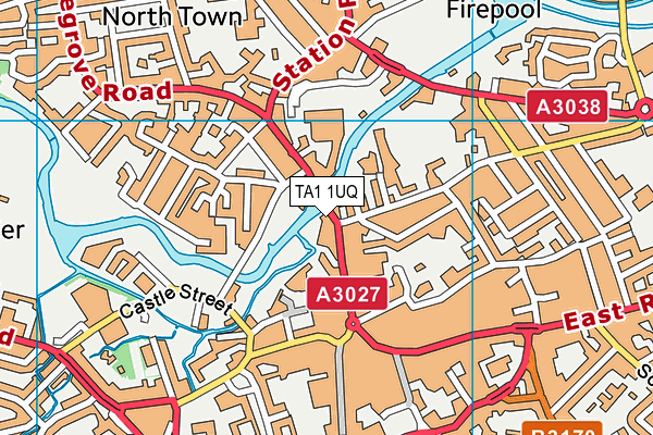 TA1 1UQ map - OS VectorMap District (Ordnance Survey) TA1 1UQ map - OS VectorMap District (Ordnance Survey)