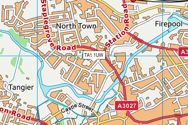 TA1 1UW map - OS VectorMap District (Ordnance Survey) TA1 1UW map - OS VectorMap District (Ordnance Survey)
