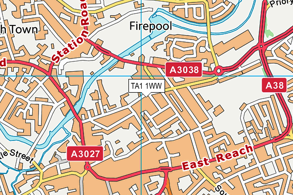 TA1 1WW map - OS VectorMap District (Ordnance Survey)