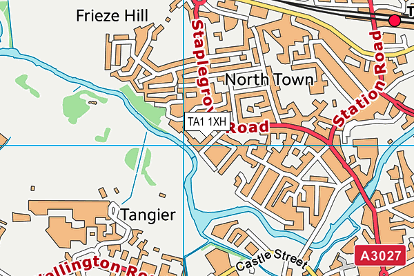 TA1 1XH map - OS VectorMap District (Ordnance Survey) TA1 1XH map - OS VectorMap District (Ordnance Survey)