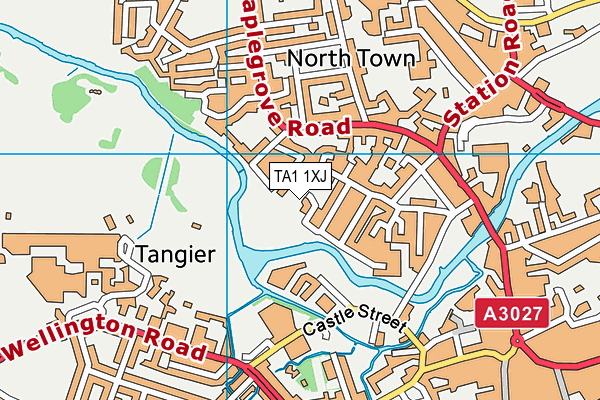 TA1 1XJ map - OS VectorMap District (Ordnance Survey)