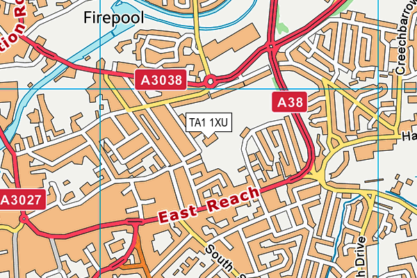 TA1 1XU map - OS VectorMap District (Ordnance Survey) TA1 1XU map - OS VectorMap District (Ordnance Survey)