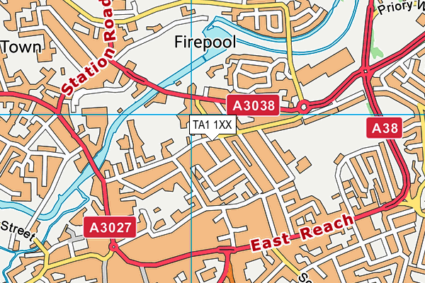 TA1 1XX map - OS VectorMap District (Ordnance Survey) TA1 1XX map - OS VectorMap District (Ordnance Survey)