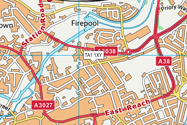 TA1 1XY map - OS VectorMap District (Ordnance Survey) TA1 1XY map - OS VectorMap District (Ordnance Survey)