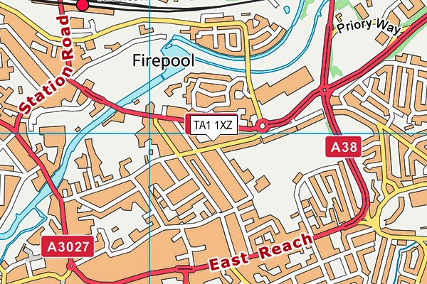 TA1 1XZ map - OS VectorMap District (Ordnance Survey) TA1 1XZ map - OS VectorMap District (Ordnance Survey)