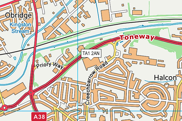 TA1 2AN map - OS VectorMap District (Ordnance Survey) TA1 2AN map - OS VectorMap District (Ordnance Survey)