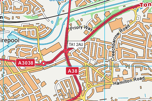 TA1 2AU map - OS VectorMap District (Ordnance Survey) TA1 2AU map - OS VectorMap District (Ordnance Survey)