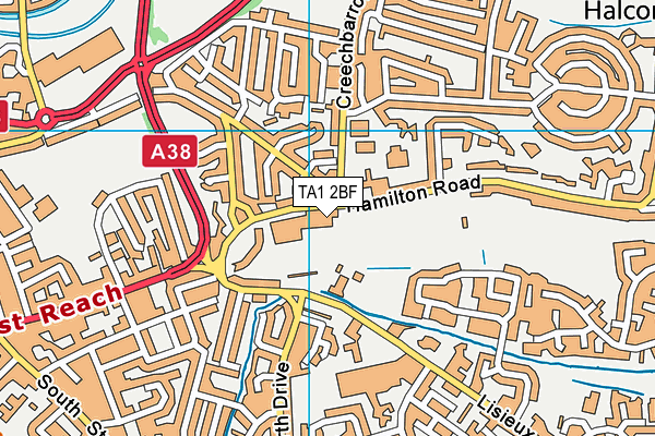 TA1 2BF map - OS VectorMap District (Ordnance Survey) TA1 2BF map - OS VectorMap District (Ordnance Survey)