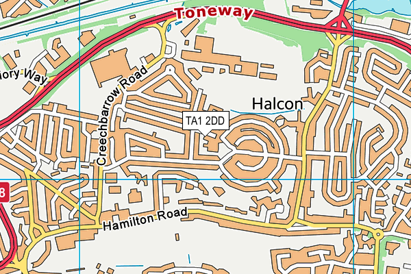 TA1 2DD map - OS VectorMap District (Ordnance Survey) TA1 2DD map - OS VectorMap District (Ordnance Survey)