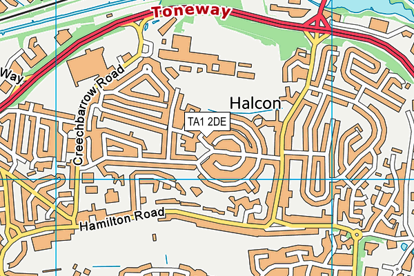 TA1 2DE map - OS VectorMap District (Ordnance Survey) TA1 2DE map - OS VectorMap District (Ordnance Survey)