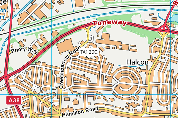TA1 2DQ map - OS VectorMap District (Ordnance Survey) TA1 2DQ map - OS VectorMap District (Ordnance Survey)