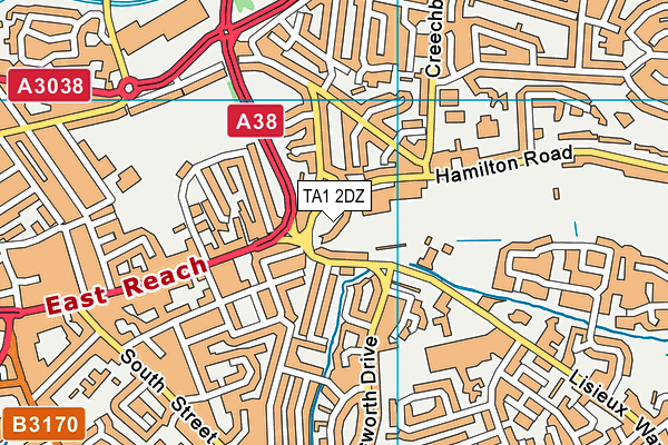 TA1 2DZ map - OS VectorMap District (Ordnance Survey) TA1 2DZ map - OS VectorMap District (Ordnance Survey)