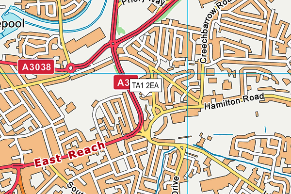 TA1 2EA map - OS VectorMap District (Ordnance Survey)