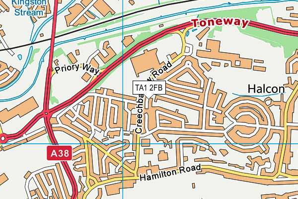TA1 2FB map - OS VectorMap District (Ordnance Survey) TA1 2FB map - OS VectorMap District (Ordnance Survey)