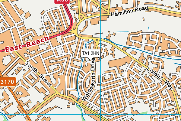 TA1 2HN map - OS VectorMap District (Ordnance Survey) TA1 2HN map - OS VectorMap District (Ordnance Survey)