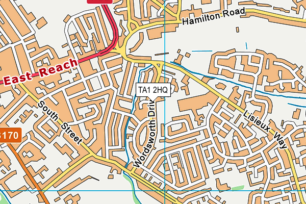 TA1 2HQ map - OS VectorMap District (Ordnance Survey) TA1 2HQ map - OS VectorMap District (Ordnance Survey)
