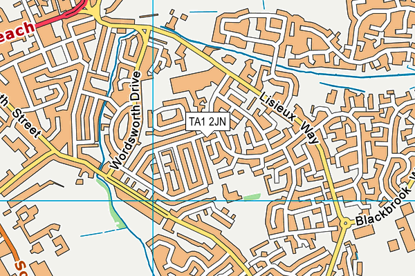 TA1 2JN map - OS VectorMap District (Ordnance Survey) TA1 2JN map - OS VectorMap District (Ordnance Survey)