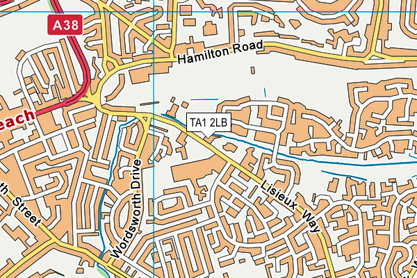 TA1 2LB map - OS VectorMap District (Ordnance Survey) TA1 2LB map - OS VectorMap District (Ordnance Survey)