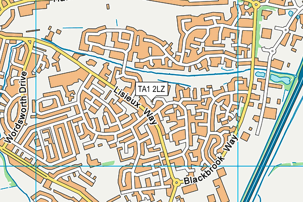 TA1 2LZ map - OS VectorMap District (Ordnance Survey) TA1 2LZ map - OS VectorMap District (Ordnance Survey)