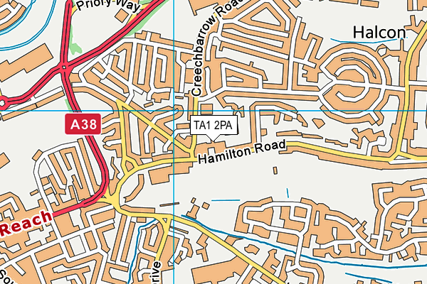 TA1 2PA map - OS VectorMap District (Ordnance Survey) TA1 2PA map - OS VectorMap District (Ordnance Survey)