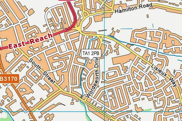 TA1 2PB map - OS VectorMap District (Ordnance Survey) TA1 2PB map - OS VectorMap District (Ordnance Survey)