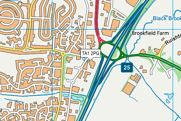 TA1 2PG map - OS VectorMap District (Ordnance Survey) TA1 2PG map - OS VectorMap District (Ordnance Survey)