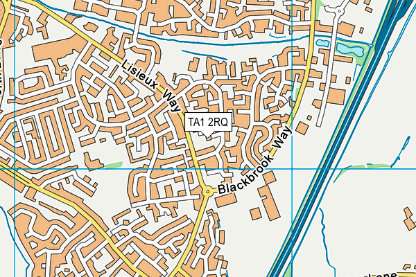 TA1 2RQ map - OS VectorMap District (Ordnance Survey) TA1 2RQ map - OS VectorMap District (Ordnance Survey)