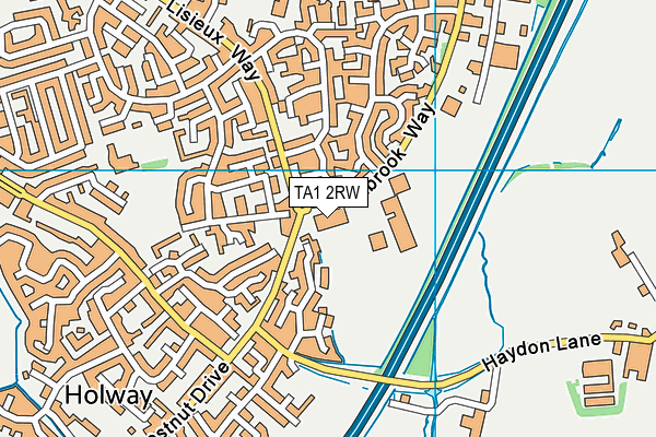 TA1 2RW map - OS VectorMap District (Ordnance Survey) TA1 2RW map - OS VectorMap District (Ordnance Survey)