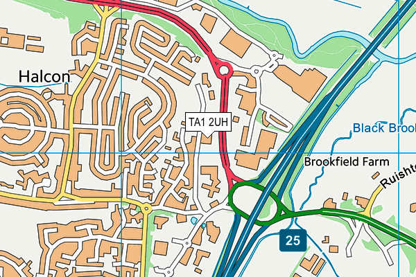 TA1 2UH map - OS VectorMap District (Ordnance Survey) TA1 2UH map - OS VectorMap District (Ordnance Survey)