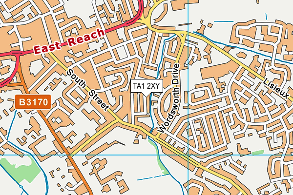 TA1 2XY map - OS VectorMap District (Ordnance Survey) TA1 2XY map - OS VectorMap District (Ordnance Survey)