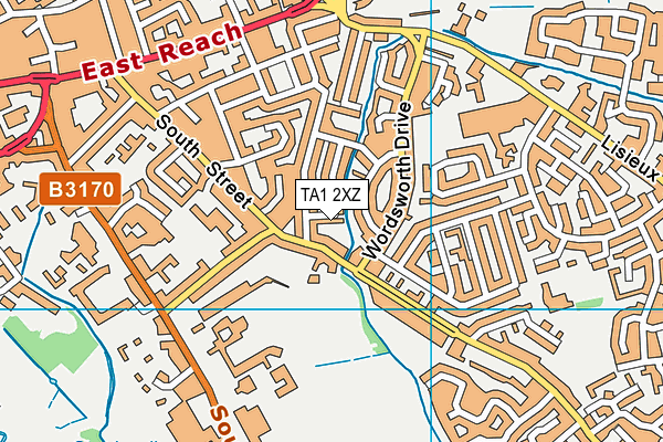 TA1 2XZ map - OS VectorMap District (Ordnance Survey) TA1 2XZ map - OS VectorMap District (Ordnance Survey)