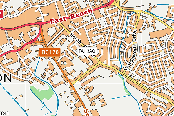 TA1 3AQ map - OS VectorMap District (Ordnance Survey) TA1 3AQ map - OS VectorMap District (Ordnance Survey)