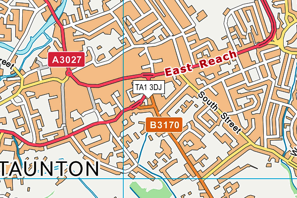 TA1 3DJ map - OS VectorMap District (Ordnance Survey) TA1 3DJ map - OS VectorMap District (Ordnance Survey)