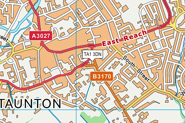 TA1 3DN map - OS VectorMap District (Ordnance Survey) TA1 3DN map - OS VectorMap District (Ordnance Survey)