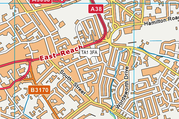 TA1 3FA map - OS VectorMap District (Ordnance Survey) TA1 3FA map - OS VectorMap District (Ordnance Survey)