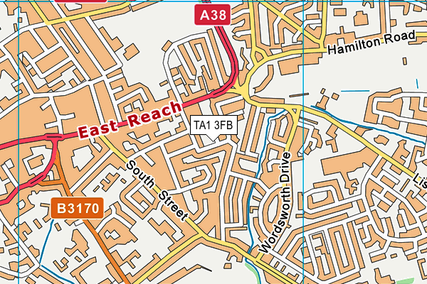 TA1 3FB map - OS VectorMap District (Ordnance Survey) TA1 3FB map - OS VectorMap District (Ordnance Survey)