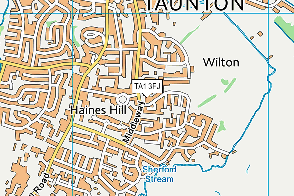 TA1 3FJ map - OS VectorMap District (Ordnance Survey) TA1 3FJ map - OS VectorMap District (Ordnance Survey)