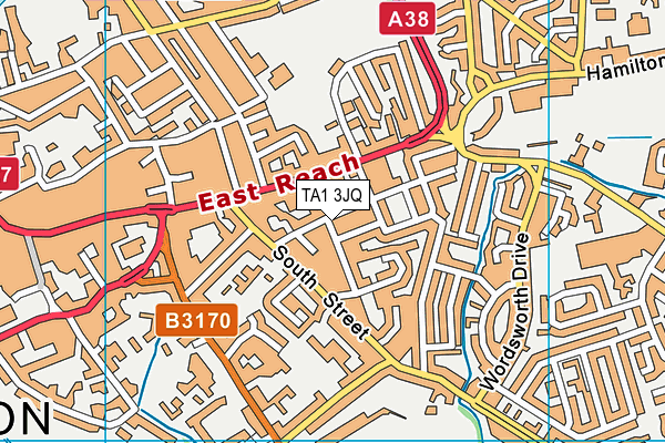 TA1 3JQ map - OS VectorMap District (Ordnance Survey) TA1 3JQ map - OS VectorMap District (Ordnance Survey)