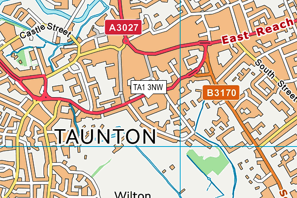 TA1 3NW map - OS VectorMap District (Ordnance Survey)