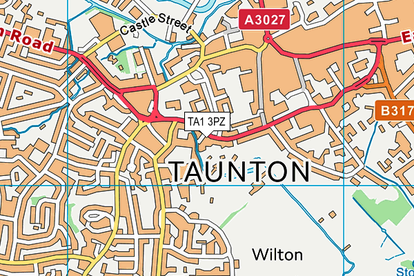 TA1 3PZ map - OS VectorMap District (Ordnance Survey) TA1 3PZ map - OS VectorMap District (Ordnance Survey)