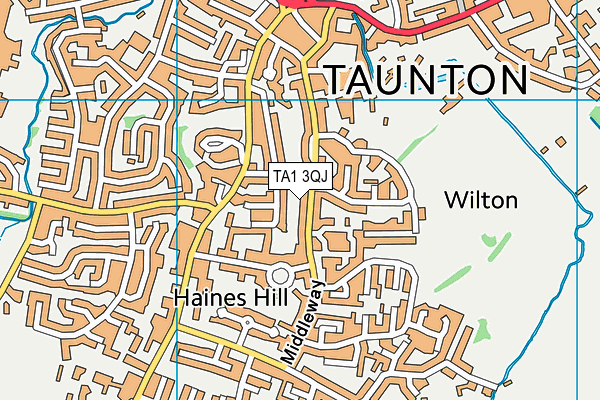 TA1 3QJ map - OS VectorMap District (Ordnance Survey) TA1 3QJ map - OS VectorMap District (Ordnance Survey)