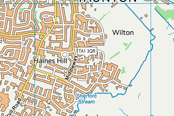 TA1 3QR map - OS VectorMap District (Ordnance Survey) TA1 3QR map - OS VectorMap District (Ordnance Survey)